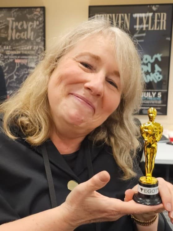 Cindy Baker with her Egot award